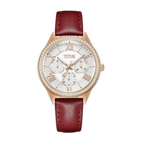 นาฬิกาผู้หญิง Fashionista มัลติฟังก์ชัน ระบบควอตซ์ สายหนัง ขนาดตัวเรือน 36 มม. (W06-03211-003)
