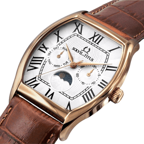 นาฬิกาผู้ชาย Barista มัลติฟังก์ชัน ระบบควอตซ์ สายหนัง ขนาดตัวเรือน 37 มม. (W06-03219-003)