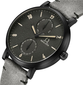 นาฬิกาผู้ชาย Classicist มัลติฟังก์ชัน ระบบควอตซ์ สายหนัง ขนาดตัวเรือน 42.7 มม. (W06-03222-004)