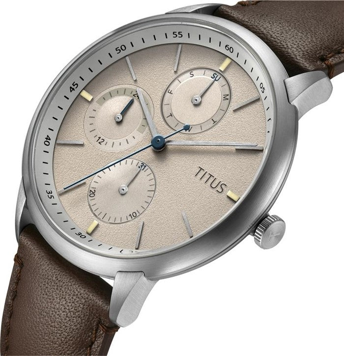 นาฬิกาผู้ชาย Nordic Tale มัลติฟังก์ชัน ระบบควอตซ์ สายหนัง ขนาดตัวเรือน 42 มม. (W06-03231-001)