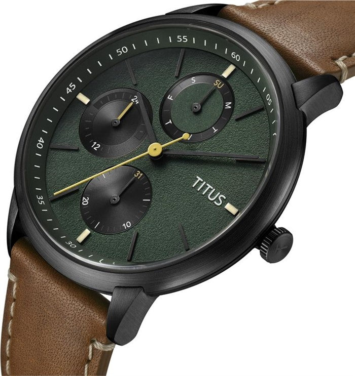 นาฬิกาผู้ชาย Nordic Tale มัลติฟังก์ชัน ระบบควอตซ์ สายหนัง ขนาดตัวเรือน 42 มม. (W06-03231-004)