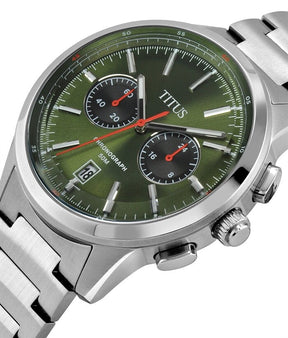 นาฬิกาผู้ชาย Bravo โครโนกราฟ ระบบควอตซ์ สายสแตนเลสสตีล ขนาดตัวเรือน 44 มม. (W06-03236-003)