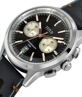 นาฬิกาผู้ชาย Bravo โครโนกราฟ ระบบควอตซ์ สายหนัง ขนาดตัวเรือน 44 มม. (W06-03236-008)