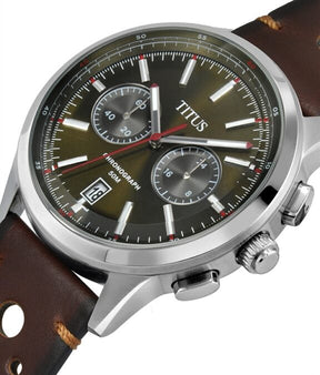 นาฬิกาผู้ชาย Bravo โครโนกราฟ ระบบควอตซ์ สายหนัง ขนาดตัวเรือน 44 มม. (W06-03236-009)