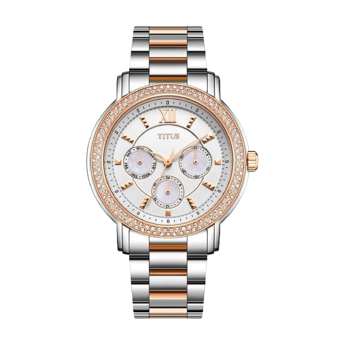นาฬิกาผู้หญิง Fashionista มัลติฟังก์ชัน ระบบควอตซ์ สายสแตนเลสสตีล ขนาดตัวเรือน 37 มม. (W06-03251-001)
