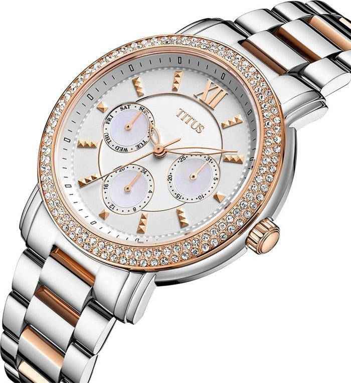 นาฬิกาผู้หญิง Fashionista มัลติฟังก์ชัน ระบบควอตซ์ สายสแตนเลสสตีล ขนาดตัวเรือน 37 มม. (W06-03251-001)