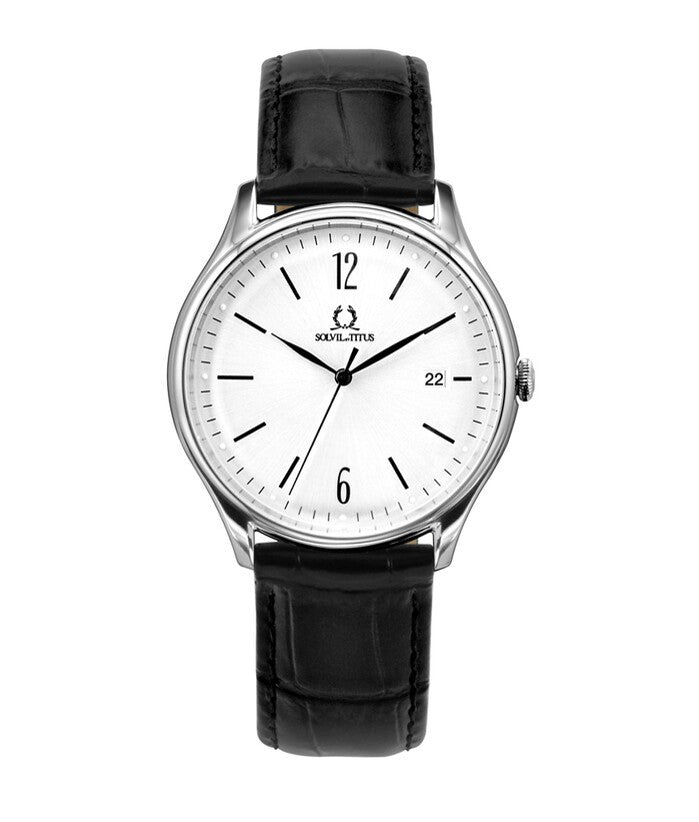 นาฬิกาผู้ชาย Classicist 3 เข็ม วันที่ ระบบควอตซ์ สายหนัง ขนาดตัวเรือน 40 มม. (W06-03252-001)