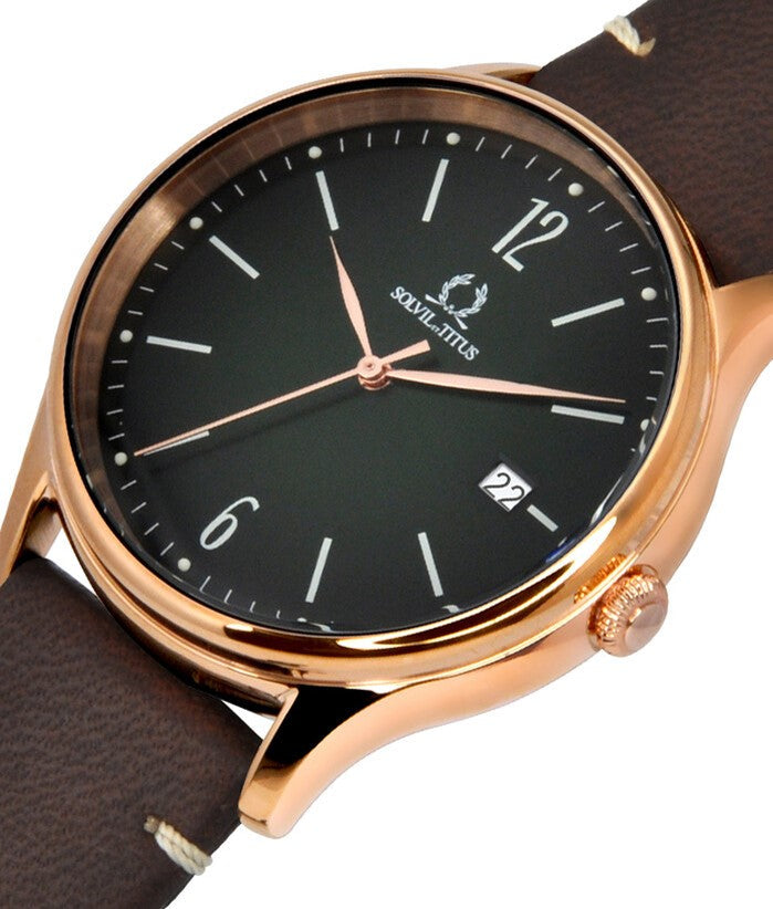 นาฬิกาผู้ชาย Classicist 3 เข็ม วันที่ ระบบควอตซ์ สายหนัง ขนาดตัวเรือน 40 มม. (W06-03252-005)