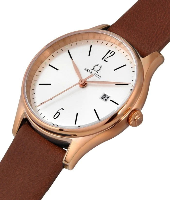 นาฬิกาผู้หญิง Classicist 3 เข็ม วันที่ ระบบควอตซ์ สายหนัง ขนาดตัวเรือน 30 มม. (W06-03253-003)