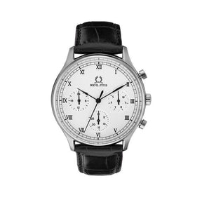 นาฬิกาผู้ชาย Classicist มัลติฟังก์ชัน ระบบควอตซ์ สายหนัง ขนาดตัวเรือน 40 มม. (W06-03256-001)