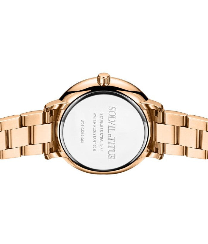 นาฬิกาผู้หญิง Interlude มัลติฟังก์ชัน ระบบควอตซ์ สายสแตนเลสสตีล ขนาดตัวเรือน 36 มม. (W06-03259-003)