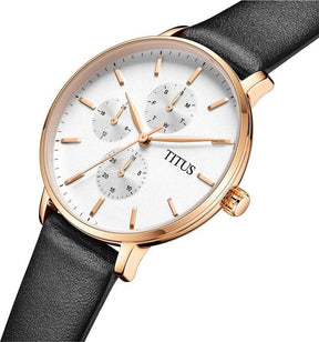 นาฬิกาผู้หญิง Interlude มัลติฟังก์ชัน ระบบควอตซ์ สายหนัง ขนาดตัวเรือน 36 มม. (W06-03259-005)