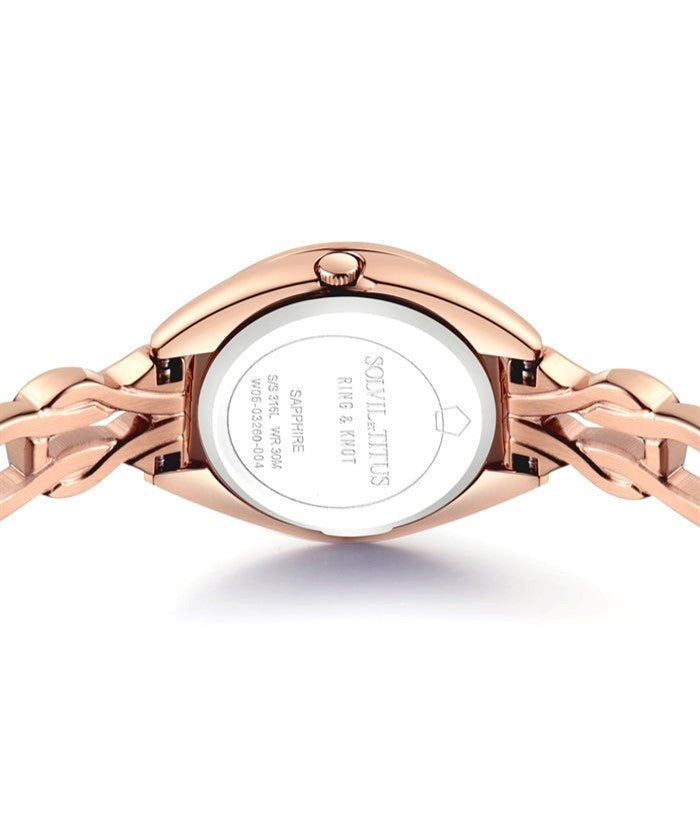 นาฬิกาผู้หญิง Ring & Knot 2 เข็ม ระบบควอตซ์ สายสแตนเสลสตีล ขนาดตัวเรือน 24 มม. (W06-03260-004)