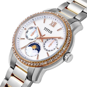 [Online Exclusive] นาฬิกาผู้หญิง Devot มัลติฟังก์ชัน ระบบควอตซ์ สายสแตนเสลสตีล ขนาดตัวเรือน 34.5 มม. (W06-03262-002)