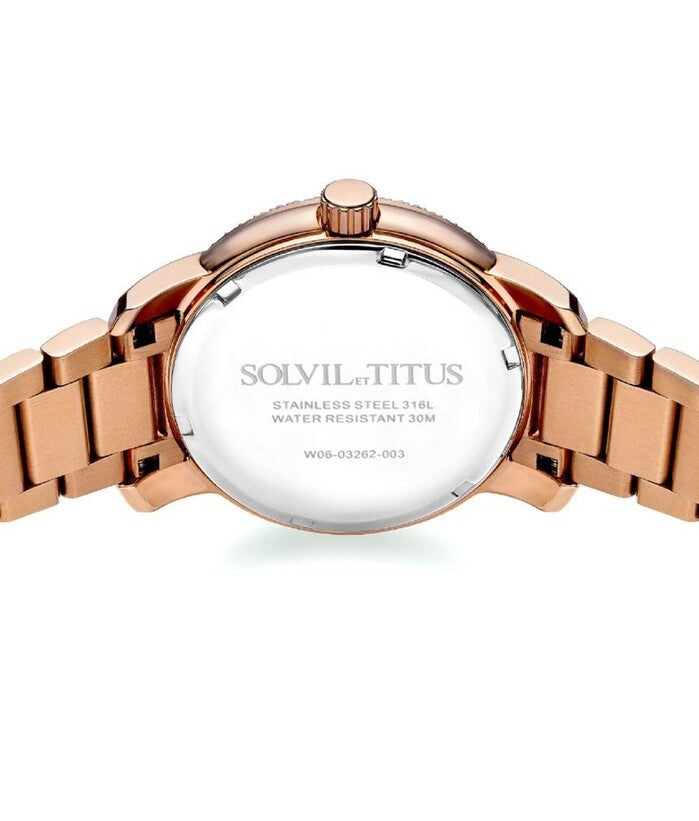 [Online Exclusive] นาฬิกาผู้หญิง Devot มัลติฟังก์ชัน ระบบควอตซ์ สายสแตนเสลสตีล ขนาดตัวเรือน 34.5 มม. (W06-03262-003)
