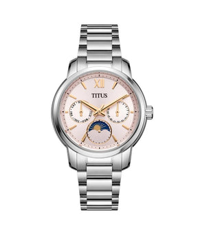 นาฬิกาผู้หญิง Devot มัลติฟังก์ชัน ระบบควอตซ์ สายสแตนเสลสตีล ขนาดตัวเรือน 34.5 มม. (W06-03262-008)