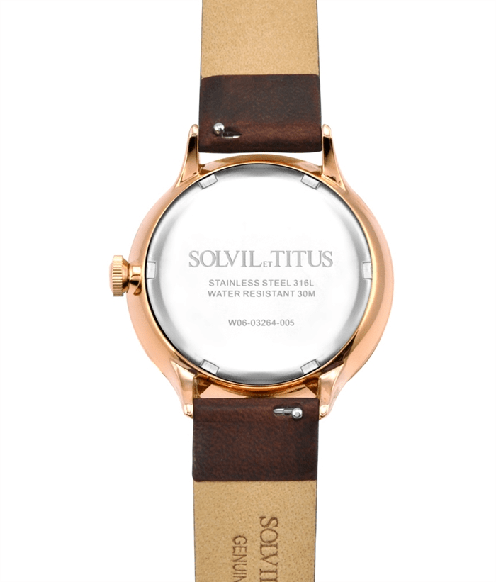 นาฬิกาผู้หญิง Interlude มัลติฟังก์ชัน ระบบควอตซ์ สายหนัง ขนาดตัวเรือน 35 มม. (W06-03264-005)