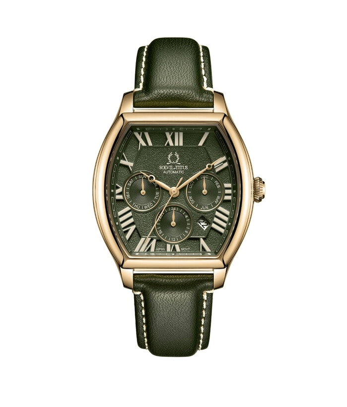 นาฬิกาผู้ชาย Barrique มัลติฟังก์ชัน ระบบออโตเมติก สายหนัง ขนาดตัวเรือน 40 มม. (W06-03267-004)