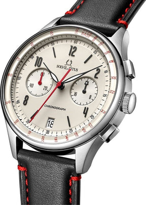นาฬิกาผู้ชาย Modernist โครโนกราฟ ระบบควอตซ์ สายหนัง ขนาดตัวเรือน 40 มม. (W06-03276-008)