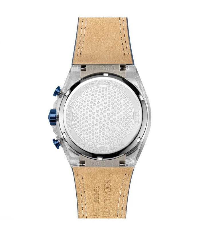นาฬิกาผู้ชาย Modernist โครโนกราฟ ระบบควอตซ์ สายหนัง ขนาดตัวเรือน 42.8 มม. (W06-03285-008)