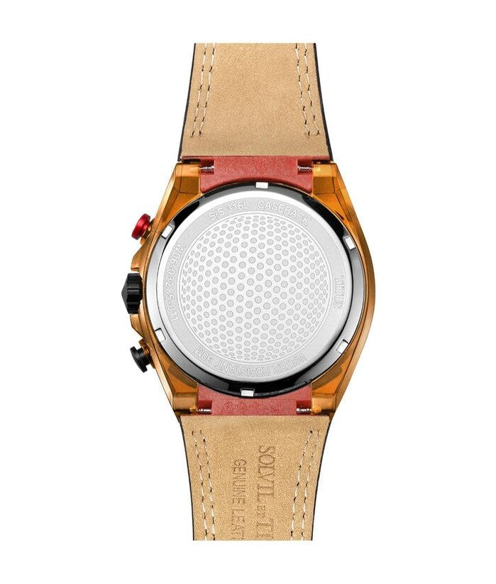 นาฬิกาผู้ชาย Modernist โครโนกราฟ ระบบควอตซ์ สายหนัง ขนาดตัวเรือน 42.8 มม. (W06-03285-011)