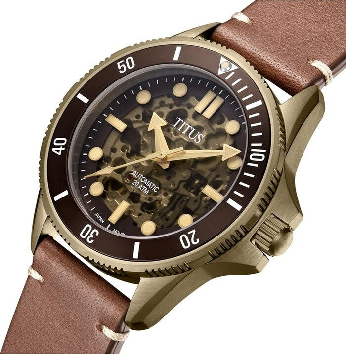 นาฬิกาผู้ชาย Valor 3 เข็ม ระบบออโตเมติก สายหนัง ขนาดตัวเรือน 43 มม. (W06-03296-007)