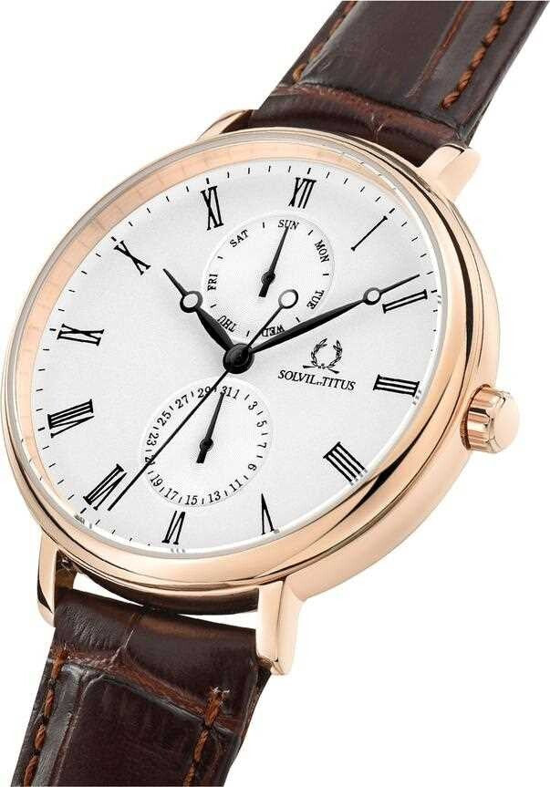 นาฬิกาผู้หญิง Classicist มัลติฟังก์ชัน ระบบควอตซ์ สายหนัง ขนาดตัวเรือน 37 มม. (W06-03301-001)