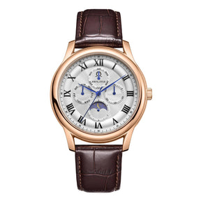 นาฬิกาผู้ชาย Classicist มัลติฟังก์ชัน ระบบควอตซ์ สายหนัง ขนาดตัวเรือน 41 มม. (W06-03322-003)