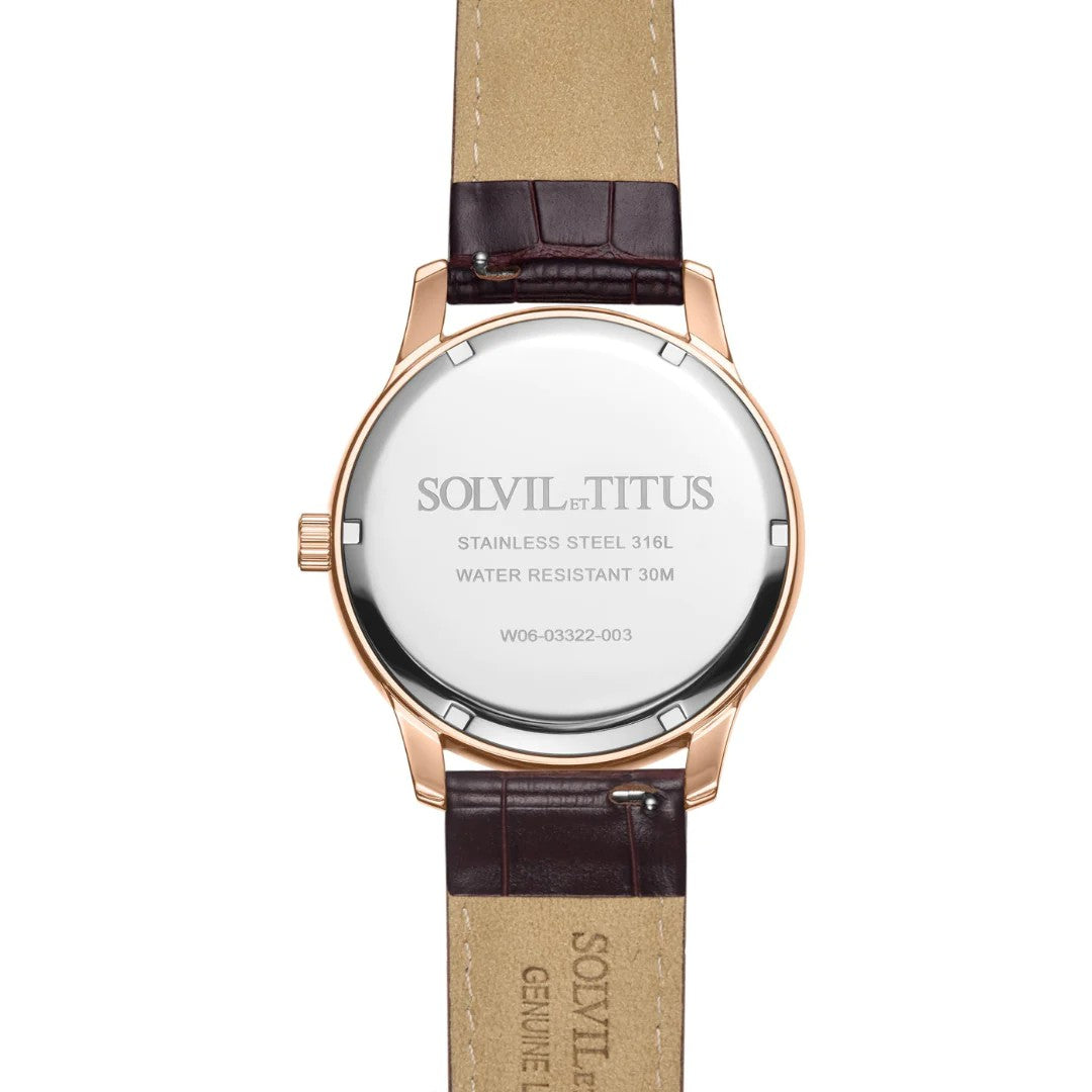 นาฬิกาผู้ชาย Classicist มัลติฟังก์ชัน ระบบควอตซ์ สายหนัง ขนาดตัวเรือน 41 มม. (W06-03322-003)