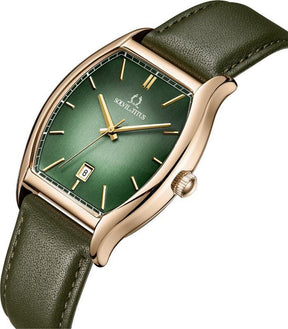 นาฬิกาผู้ชาย Barista 3 เข็ม วันที่ ระบบควอตซ์ สายหนัง ขนาดตัวเรือน 34 มม. (W06-03325-006)