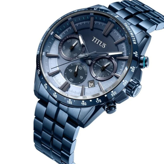 นาฬิกาผู้ชาย Saber โครโนกราฟ ระบบควอตซ์ สายสแตนเลสสตีล ขนาดตัวเรือน 44 มม. (W06-03327-002)
