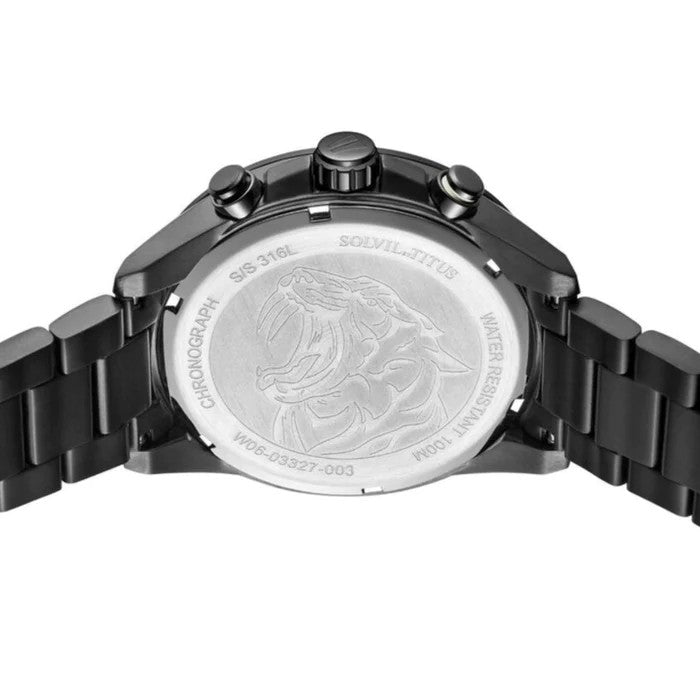 นาฬิกาผู้ชาย Saber โครโนกราฟ ระบบควอตซ์ สายสแตนเลสสตีล ขนาดตัวเรือน 44 มม. (W06-03327-003)