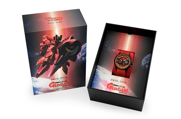 Solvil et Titus x Mobile Suit Gundam "Sazabi" Limited Edition นาฬิกามัลติฟังก์ชัน ระบบออโตเมติก สายซิลิโคน ขนาดตัวเรือน 44 มม. (W06-03328-002)