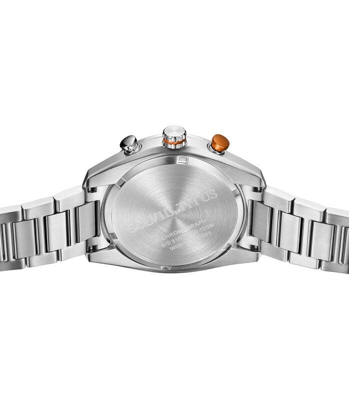 นาฬิกาผู้ชาย Modernist โครโนกราฟ ระบบควอตซ์ สายสแตนเลสสตีล ขนาดตัวเรือน 45 มม. (W06-03331-003)