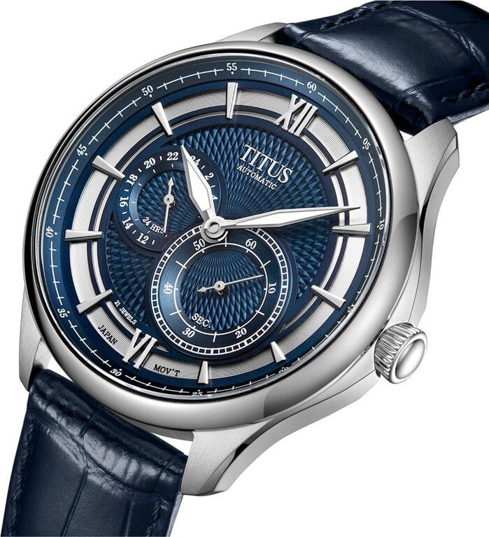นาฬิกาผู้ชาย Exquisite มัลติฟังก์ชัน ระบบออโตเมติก สายหนัง ขนาดตัวเรือน 41 มม. (W06-03332-001)
