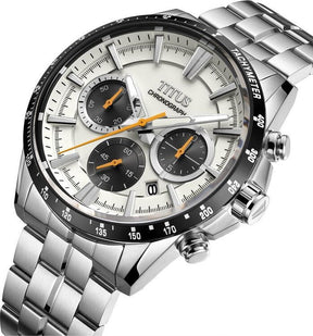 นาฬิกาผู้ชาย Saber โครโนกราฟ ระบบควอตซ์ สายสแตนเลสสตีล ขนาดตัวเรือน 44.2 มม. (W06-03337-002)