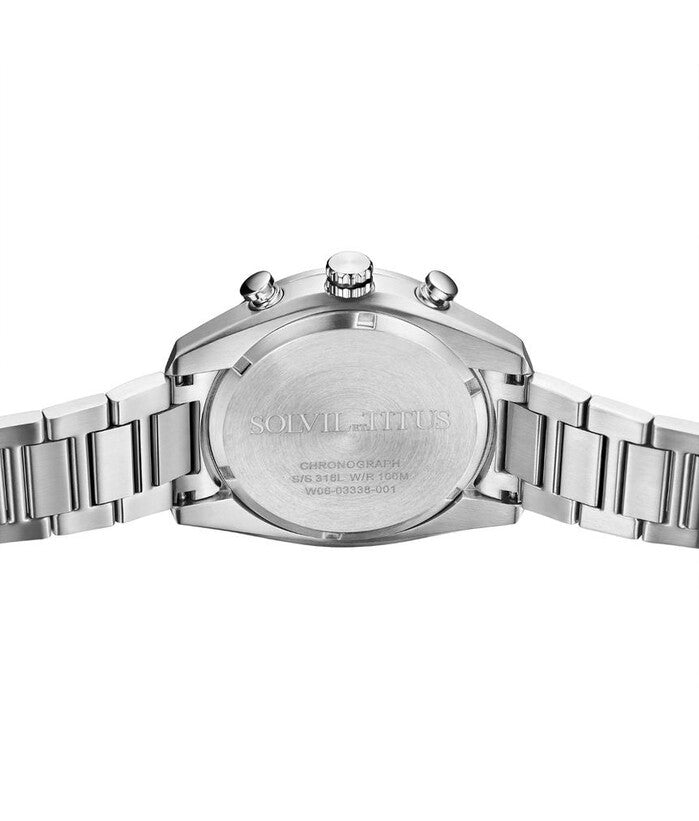 นาฬิกาผู้ชาย Modernist โครโนกราฟ ระบบควอตซ์ สายสแตนเลสสตีล ขนาดตัวเรือน 45 มม. (W06-03338-001)