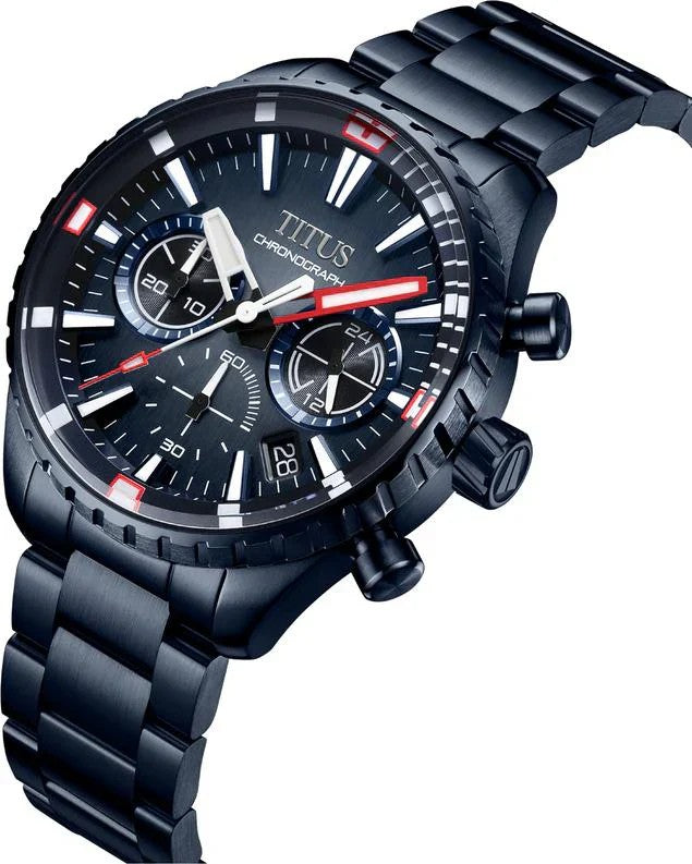 นาฬิกาผู้ชาย Saber โครโนกราฟ ระบบควอตซ์ สายสเตนเลสสตีล ขนาดตัวเรือน 42 มม. (W06-03364-003)