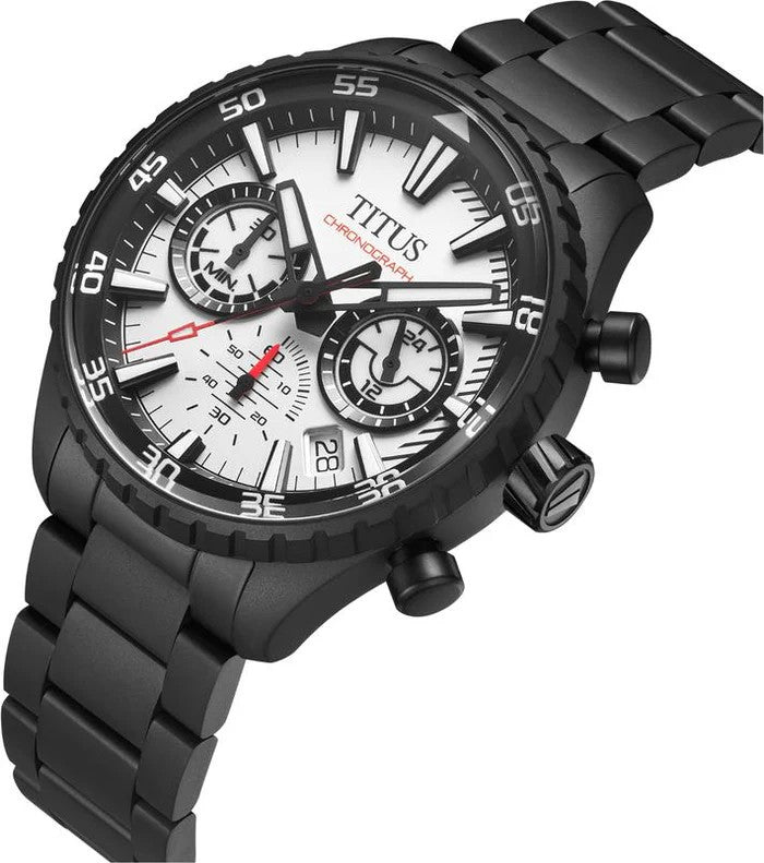 นาฬิกาผู้ชาย Saber โครโนกราฟ ระบบควอตซ์ สายสเตนเลสสตีล ขนาดตัวเรือน 42 มม. (W06-03364-007)