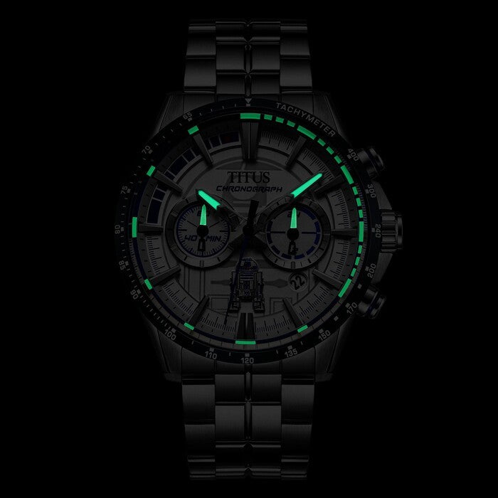[Pre-Order] Solvil et Titus x Star Wars "R2-D2" Limited Edition นาฬิกาโครโนกราฟ ระบบควอตซ์ สายสแตนเลสสตีล ขนาดตัวเรือน 44.2 มม. (W06-03365-001)