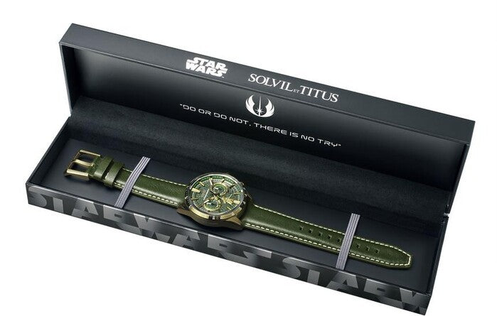 [Pre-Order] Solvil et Titus x Star Wars "Master Yoda" Limited Edition นาฬิกาโครโนกราฟ ระบบควอตซ์ สายหนัง ขนาดตัวเรือน 44.2 มม. (W06-03365-006)