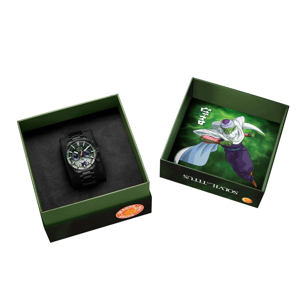 [Pre-Order] นาฬิกาผู้ชาย Dragon Ball Super Saber Collection “Piccolo” รุ่น Limited Edition นาฬิกาจับเวลาแบบโครโนกราฟ สายสเตนเลสสตีล ขนาดตัวเรือน 42.5 มม. (W06-03392-005)
