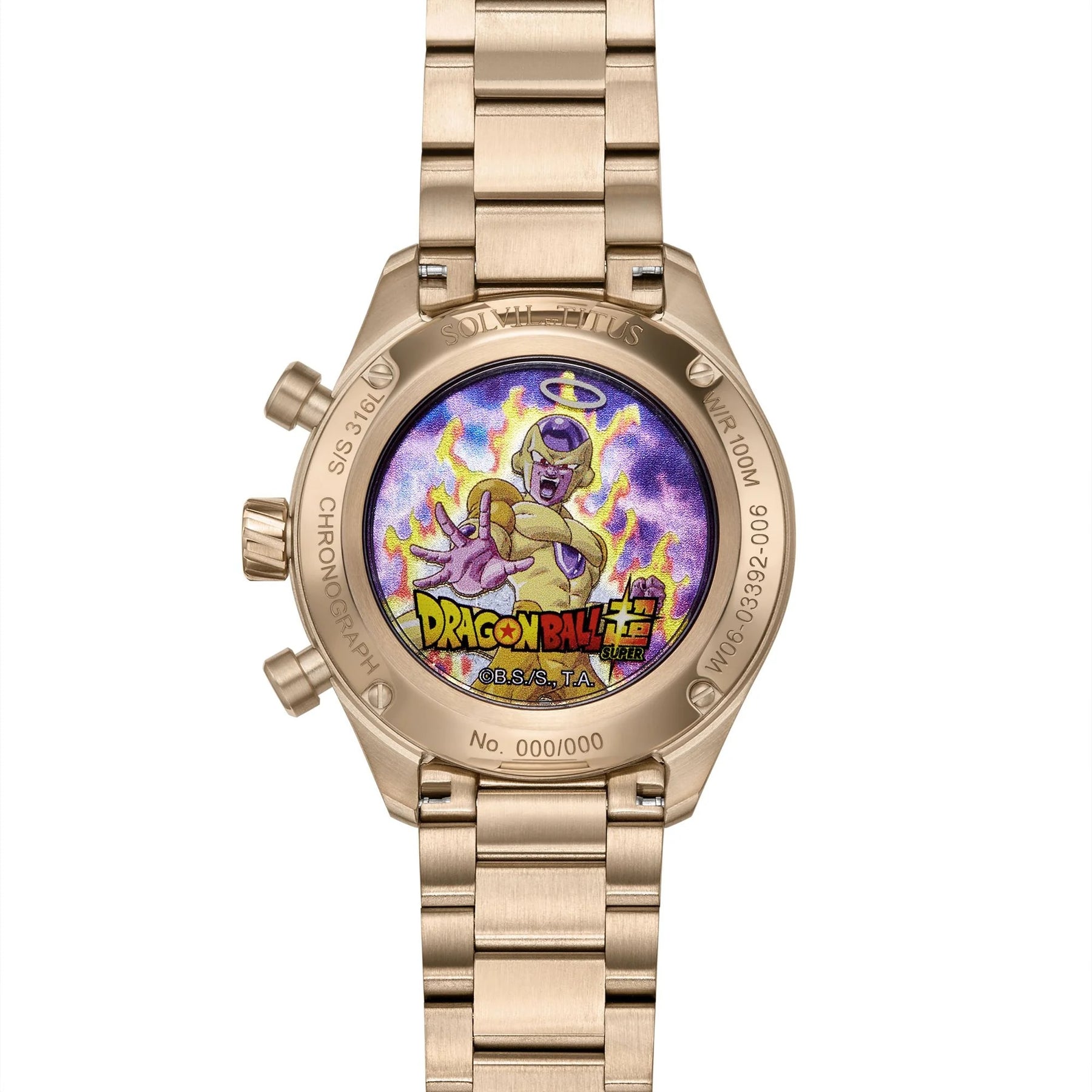 [Pre-Order] นาฬิกาผู้ชาย Dragon Ball Super Saber Collection “Golden Frieza” รุ่น Limited Edition นาฬิกาจับเวลาแบบโครโนกราฟ สายสเตนเลสสตีล ขนาดตัวเรือน 42.5 มม. (W06-03392-006)