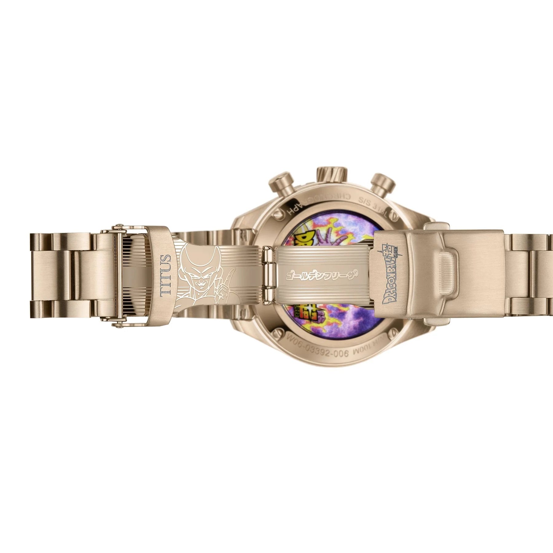 [Pre-Order] นาฬิกาผู้ชาย Dragon Ball Super Saber Collection “Golden Frieza” รุ่น Limited Edition นาฬิกาจับเวลาแบบโครโนกราฟ สายสเตนเลสสตีล ขนาดตัวเรือน 42.5 มม. (W06-03392-006)
