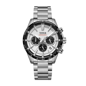 นาฬิกาผู้ชาย Saber โครโนกราฟ ระบบควอตซ์ สายสเตนเลสสตีล ขนาดตัวเรือน 42.2 มม. (W06-03401-001)