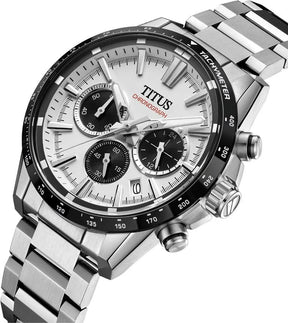 นาฬิกาผู้ชาย Saber โครโนกราฟ ระบบควอตซ์ สายสเตนเลสสตีล ขนาดตัวเรือน 42.2 มม. (W06-03401-001)