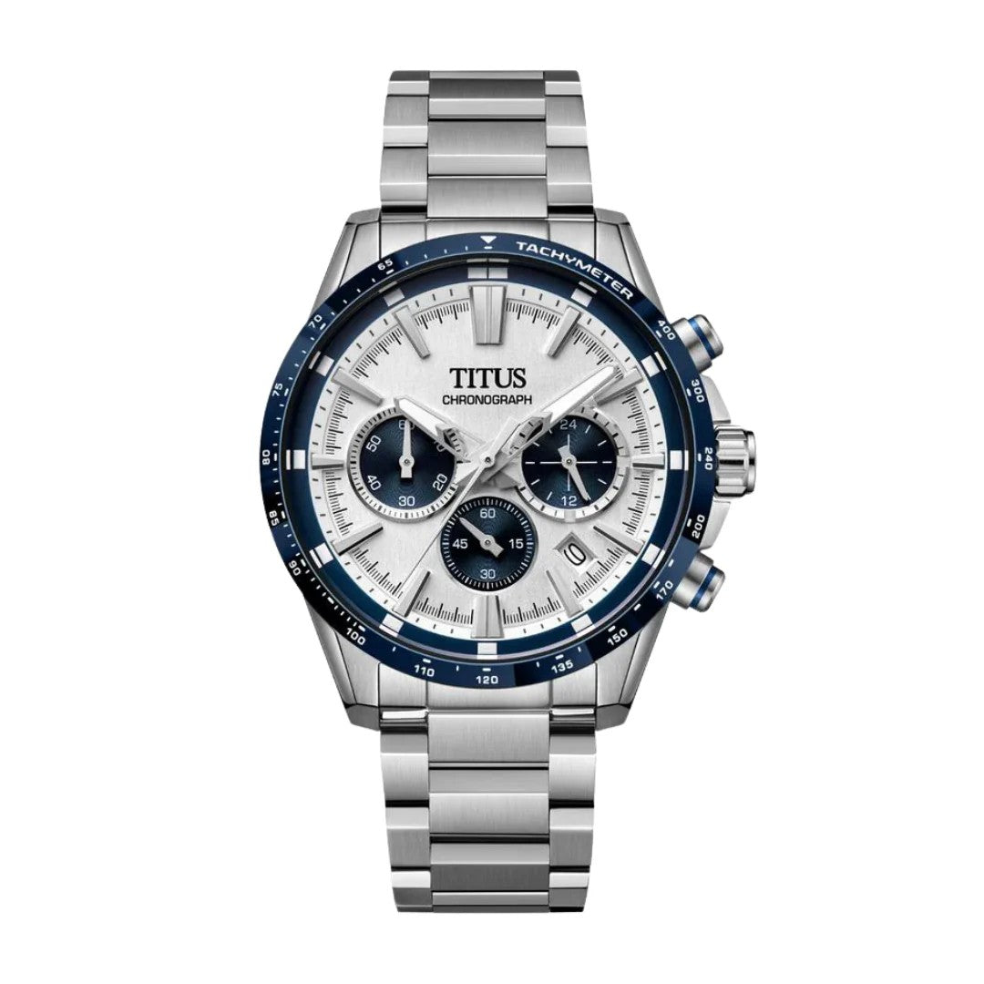 นาฬิกาผู้ชาย Saber โครโนกราฟ ระบบควอตซ์ สายสเตนเลสสตีล ขนาดตัวเรือน 42.2 มม. (W06-03401-002)