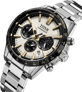 นาฬิกาผู้ชาย Saber โครโนกราฟ ระบบควอตซ์ สายสเตนเลสสตีล ขนาดตัวเรือน 42.2 มม. (W06-03401-004)