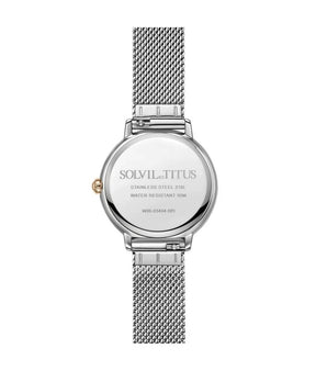 นาฬิกาผู้หญิง Fashionista มัลติฟังก์ชัน ระบบควอตซ์ สายถักสเตนเลสสตีล ขนาดตัวเรือน 32 มม. (W06-03404-001)