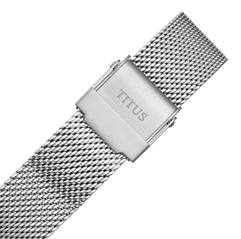 นาฬิกาผู้หญิง Fashionista มัลติฟังก์ชัน ระบบควอตซ์ สายถักสเตนเลสสตีล ขนาดตัวเรือน 32 มม. (W06-03404-001)